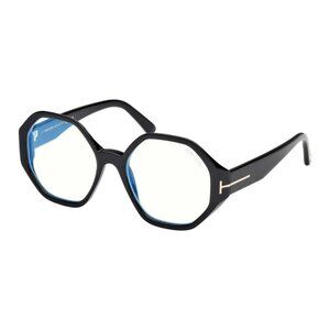 NEW TOM FORD FT5967-B/S 001 EYEGLASSES TF5967-B 001 BLACK WOMEN GEOMETRIC
